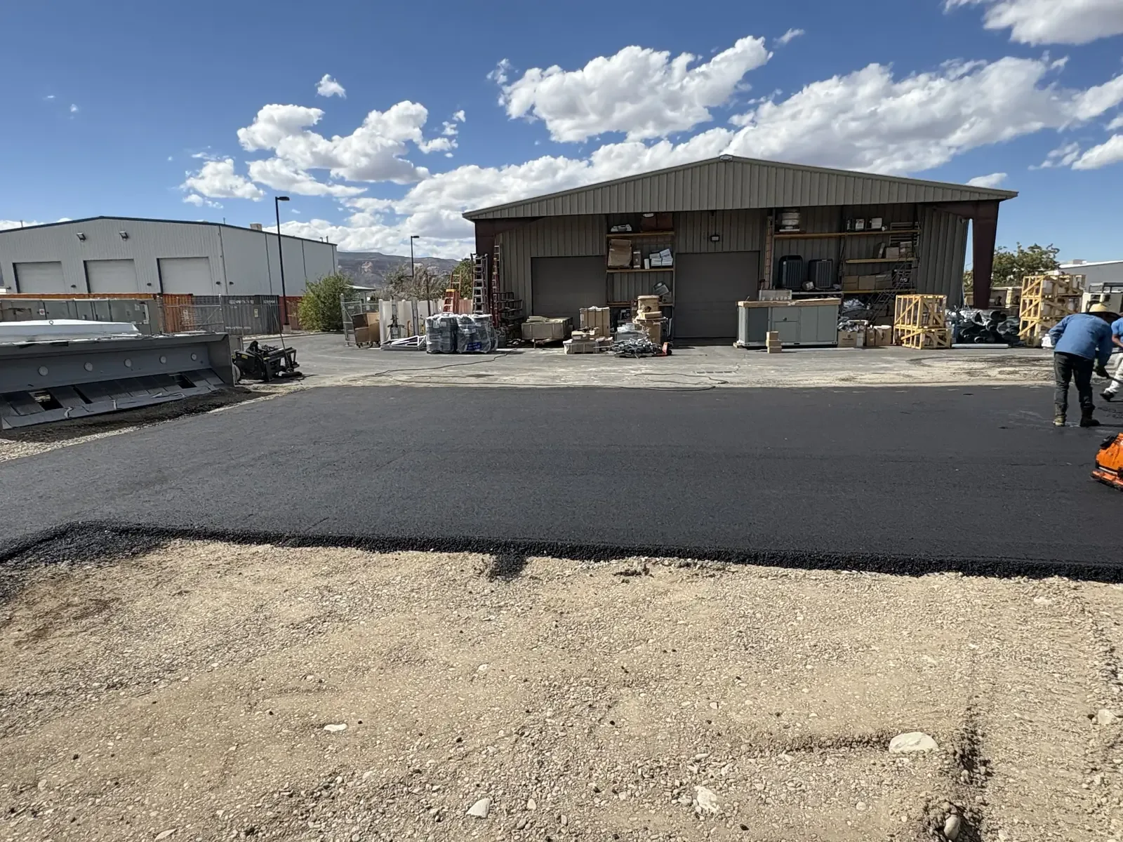Contractor yard paved for heavy equipment traffic — near Pueblo, CO