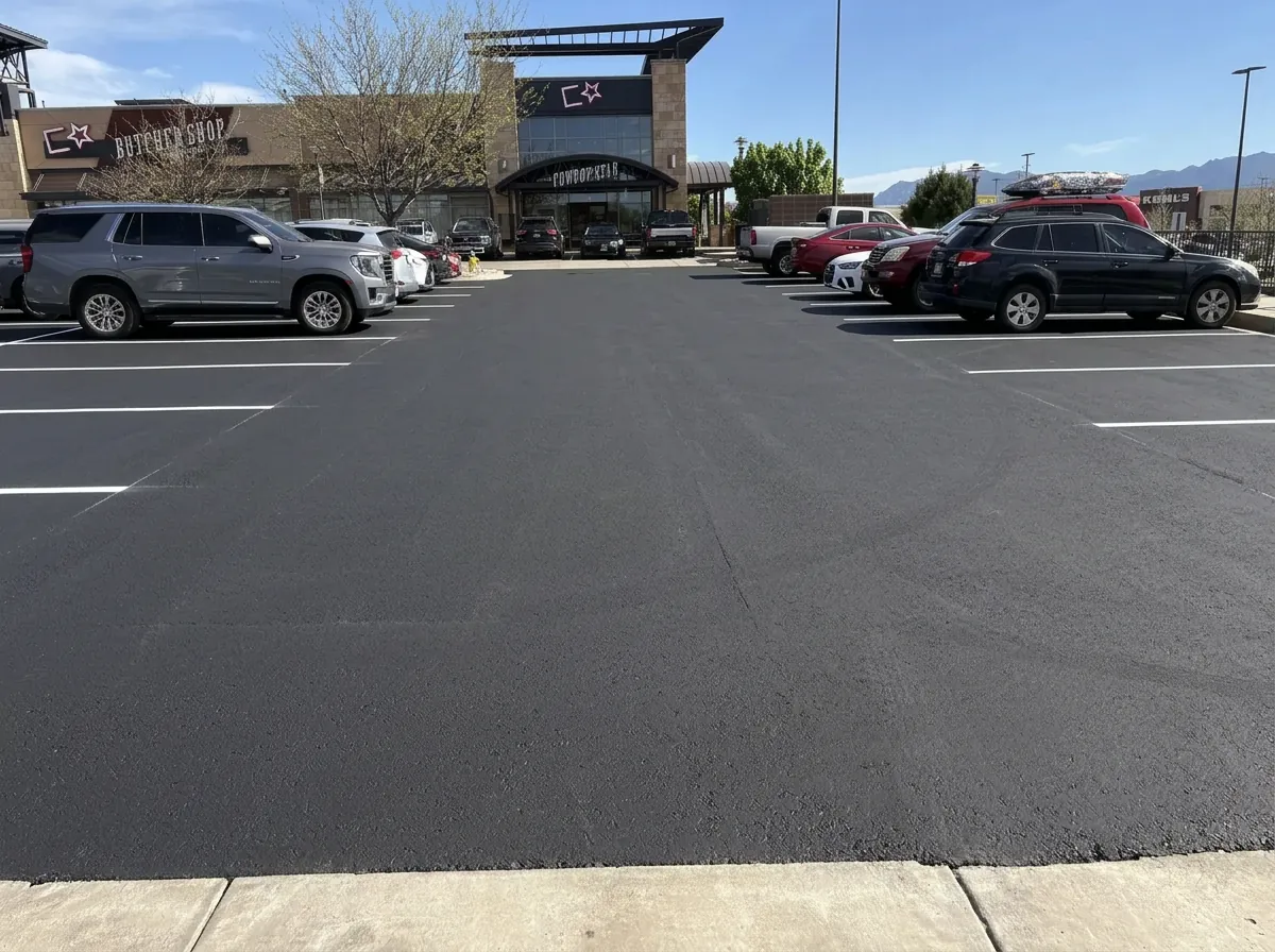 Resurfaced and re-striped retail center parking lot — near Kiowa, CO